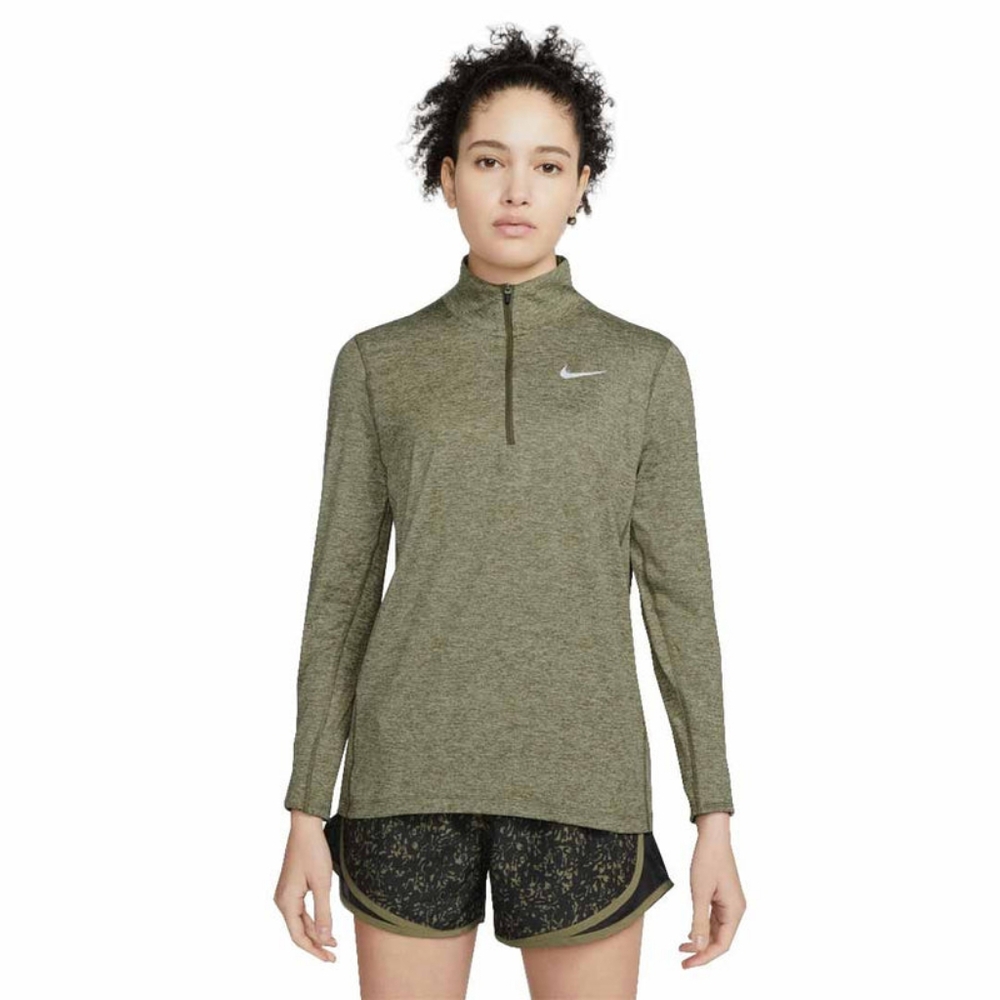 Nike Womens Heathered Green Element Half-Zip Running Top - Size S